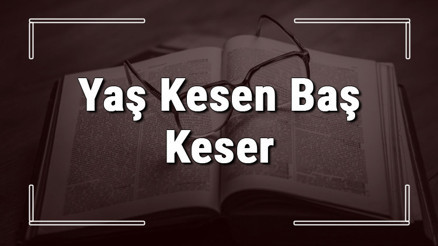 Yaş Kesen Baş Keser atasözünün anlamı ve örnek cümle içinde kullanımı (TDK)