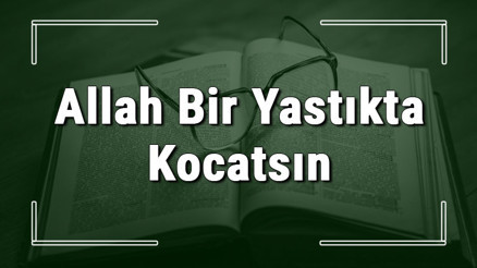 Allah Bir Yastıkta Kocatsın deyiminin anlamı ve cümle içinde örnek Kullanımı (TDK)