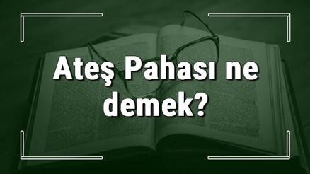 Ateş Pahası ne demek Ateş Pahası deyiminin anlamı ve cümle içinde örnek kullanımı (TDK)