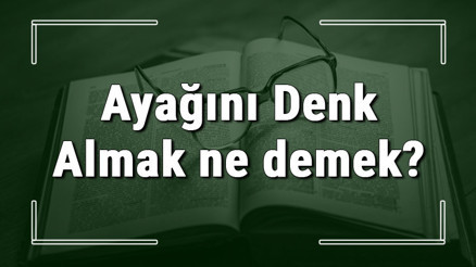 Ayağını Denk Almak ne demek Ayağını Denk Almak deyiminin anlamı ve cümle içinde örnek kullanımı (TDK)