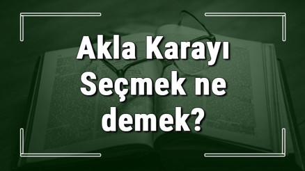 Akla Karayı Seçmek ne demek Akla Karayı Seçmek deyiminin anlamı ve cümle içinde örnek kullanımı (TDK)
