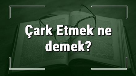 Çark Etmek ne demek Çark Etmek deyiminin anlamı ve örnek cümle içinde kullanımı (TDK)