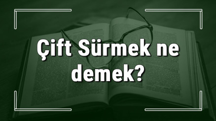 Çift Sürmek ne demek Çift Sürmek deyiminin anlamı ve örnek cümle içinde kullanımı (TDK)
