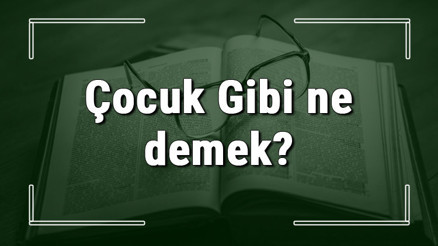 Çocuk Gibi ne demek Çocuk Gibi deyiminin anlamı ve örnek cümle içinde kullanımı (TDK) Çocuk Gibi ne demek Çocuk Gibi deyiminin anlamı ve örnek cümle içinde kullanımı (TDK)