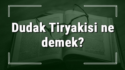 Dudak Tiryakisi ne demek Dudak Tiryakisi deyiminin anlamı ve örnek cümle içinde kullanımı (TDK)