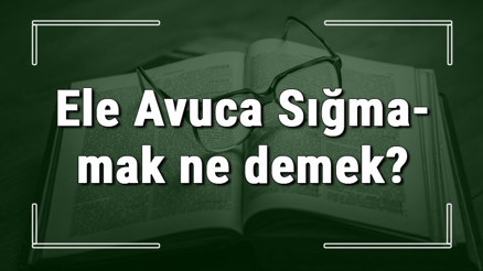 Ele Avuca Sığmamak ne demek Ele Avuca Sığmamak deyiminin anlamı ve örnek cümle içinde kullanımı (TDK)