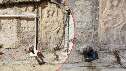 Tepki yağdı, Roma duvarına takılan plastik çeşme kaldırıldı