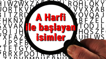 A Harfi ile başlayan Hayvan, Şehir, Ülke, İsim, Eşya, Bitki, Çiçek, Meyve, Kuş Ve Ünlü (Artist) isimleri