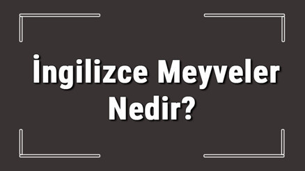İngilizce meyveler - İngilizce meyvelerin isimleri, yazılışı, okunuşu ve telaffuzu konu anlatımı İngilizce meyveler - İngilizce meyvelerin isimleri, yazılışı, okunuşu ve telaffuzu konu anlatımı