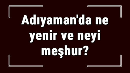 Adıyaman yemekleri - Adıyamanda ne yenir ve neyi meşhur Adıyaman mutfağı yemeklerinin isimleri ve listesi Adıyaman yemekleri - Adıyamanda ne yenir ve neyi meşhur Adıyaman mutfağı yemeklerinin isimleri ve listesi