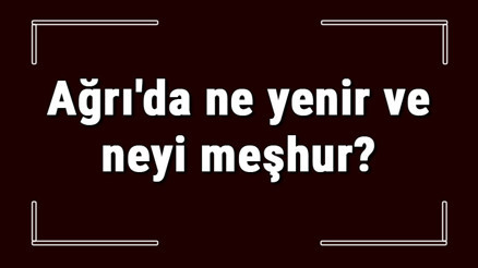 Ağrı yemekleri - Ağrıda ne yenir ve neyi meşhur Ağrı mutfağı yemeklerinin isimleri ve listesi