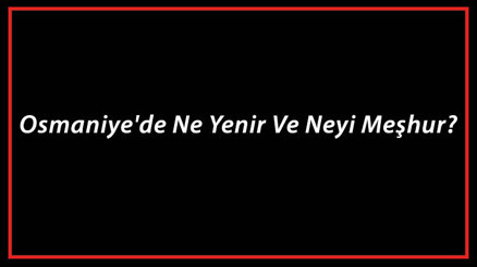 Osmaniye Yemekleri - Osmaniyede Ne Yenir Ve Neyi Meşhur Osmaniye Mutfağı Yemeklerinin İsimleri Ve Listesi Osmaniye Yemekleri - Osmaniyede Ne Yenir Ve Neyi Meşhur Osmaniye Mutfağı Yemeklerinin İsimleri Ve Listesi