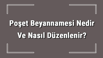 Poşet Beyannamesi Nedir Ve Nasıl Düzenlenir Poşet Beyannamesi Nasıl Verilir Detaylı Bilgi