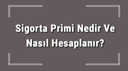 Sigorta Primi Nedir Ve Nasıl Hesaplanır Sigorta Primi Hesaplama Hakkında Bilgi