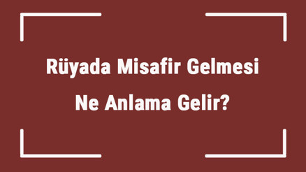 Rüyada Misafir Gelmesi Ne Anlama Gelir Rüyada Misafir Görmek Ve Ağırlamak Tabiri