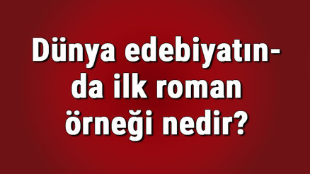 Dünya edebiyatında ilk roman örneği nedir Dünya edebiyatında ilk romanın yazarı kimdir Dünya edebiyatında ilk roman örneği nedir Dünya edebiyatında ilk romanın yazarı kimdir