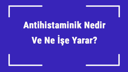 Antihistaminik Nedir Ve Ne İşe Yarar Antihistaminik Neden Kullanılır
