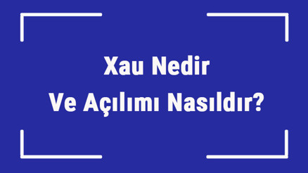 Xau Nedir Ve Açılımı Nasıldır Xau Neyin Kısaltmasıdır