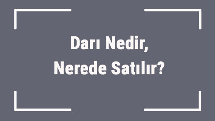 Darı Nedir, Nerede Satılır Darı Ne Zaman Ekilir Ve Nerede Yetişir