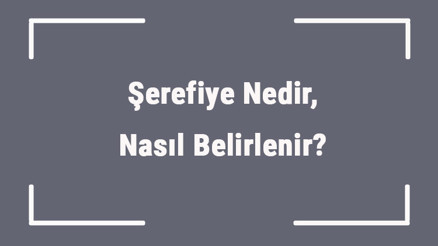 Şerefiye Nedir, Nasıl Belirlenir Şerefiye Bedeli Nedir