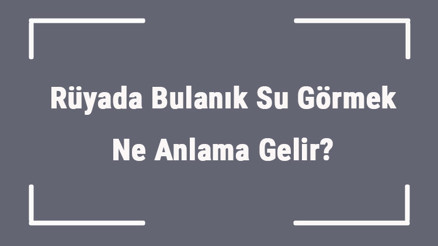 Rüyada Bulanık Su Görmek Ne Anlama Gelir Rüyada Bulanık Suda Yüzmek Ve Balık Görmek Anlamı