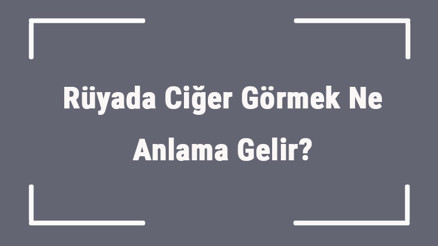 Rüyada Ciğer Görmek Ne Anlama Gelir Rüyada Ciğer Pişirmek Ve Kavurmak Anlamı