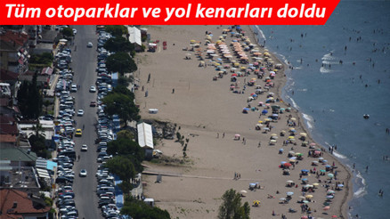 Bartının İnkumu beldesi tatilci yoğunluğu nedeniyle araç girişine kapatıldı
