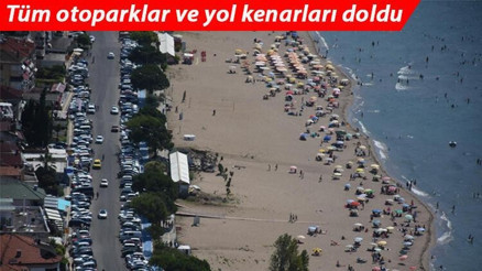 Bartının İnkumu beldesi tatilci yoğunluğu nedeniyle araç girişine kapatıldı