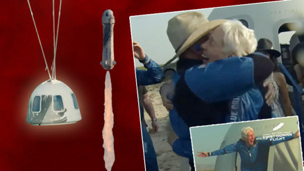 Son dakika haber: İşte ilk görüntüler Kapsül dünyaya indi... Jeff Bezosun uzay yolculuğu başarıyla tamamlandı