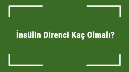 İnsülin Direnci Kaç Olmalı Sağlıklı İnsanın Ortalama İnsülin Direnci Kaçtır