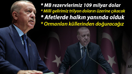 Son dakika: Cumhurbaşkanı Erdoğan: Merkez Bankası rezervlerimiz 109 milyar dolar...