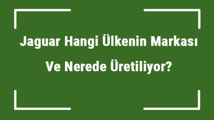 Jaguar Hangi Ülkenin Markası Ve Nerede Üretiliyor Jaguar Ne Zaman Kuruldu, Sahibi Kim Ve Kısaca Tarihçesi