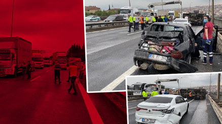 Son dakika... TEMde 7 aracın karıştığı zincirleme kaza 4 kişi yaralandı