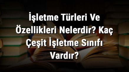İşletme Türleri Ve Özellikleri Nelerdir Kaç Çeşit İşletme Sınıfı Vardır