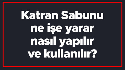 Katran Sabunu ne işe yarar, nasıl yapılır ve kullanılır Katran Sabununun saça ve egzamaya faydaları