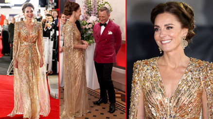 James Bond No Time To Die filminin galası yapıldı: Düşes Kate bile veda etmeye gitti