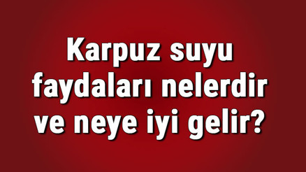 Karpuz suyu faydaları nelerdir ve neye iyi gelir Karpuz suyu içmenin ve sürmenin cilde, böbreklere ve vücuda yararları