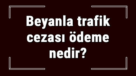 Beyanla trafik cezası ödeme nedir ve nasıl yapılır