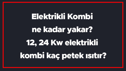 Elektrikli Kombi ne kadar yakar 12, 24 Kw elektrikli kombi kaç petek ısıtır