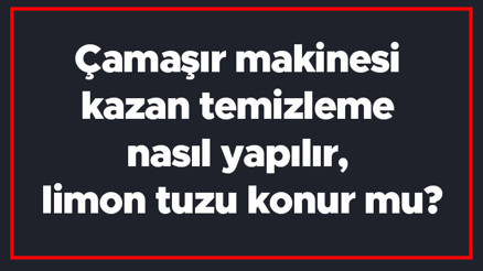 Çamaşır makinesi kazan temizleme nasıl yapılır, limon tuzu konur mu Kazan temizleme programı ne işe yarar