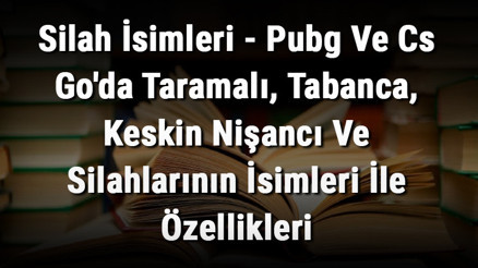 Silah İsimleri - Pubg Ve Cs Goda Taramalı, Tabanca, Keskin Nişancı Ve Silahlarının İsimleri İle Özellikleri Silah İsimleri - Pubg Ve Cs Goda Taramalı, Tabanca, Keskin Nişancı Ve Silahlarının İsimleri İle Özellikleri