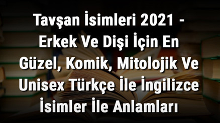 Tavşan İsimleri - Erkek Ve Dişi İçin En Güzel, Komik, Mitolojik Ve Unisex Türkçe İle İngilizce İsimler İle Anlamları