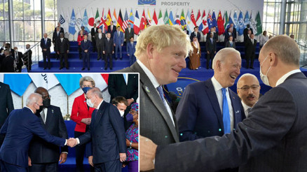 Cumhurbaşkanı Erdoğan G20 zirvesinde Erdoğan ve Bidendan dikkat çeken kare