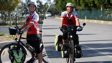 Gezgin Avustralyalı Helen Antalyada Bisikletiyle 58 bin kilometre yol katetti