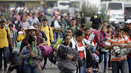 Göçmenlerin ABDye ulaşmak için yürüyüşü devam ediyor