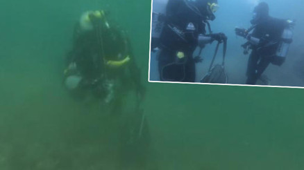 Kaçak avcılar Boğazda avladıkları 2 ton midyeyi deniz dibine saklamış
