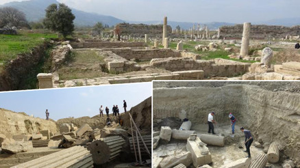Magnesia Antik Kentindeki kazılarda Zeus Tapınağı ortaya çıkarıldı Magnesia Antik Kentindeki kazılarda Zeus Tapınağı ortaya çıkarıldı