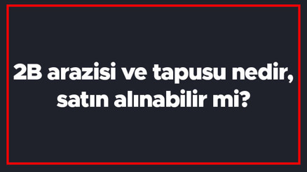 2B arazisi ve tapusu nedir, satın alınabilir mi 2B arazisine ev yapılır mı 2B arazisi ve tapusu nedir, satın alınabilir mi 2B arazisine ev yapılır mı