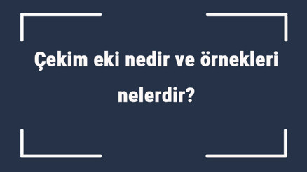 Çekim eki nedir ve örnekleri nelerdir Çekim eki örnek cümleler ile konu anlatımı