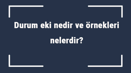 Durum eki nedir ve örnekleri nelerdir Hal eki örnek cümleleri ile konu anlatımı